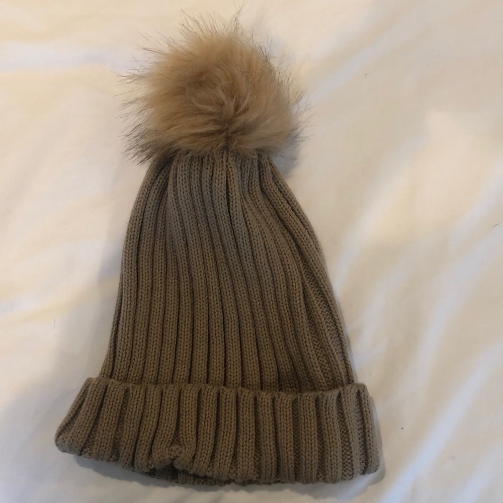 Fur Pom Pom Hat. 3 for $10 sale